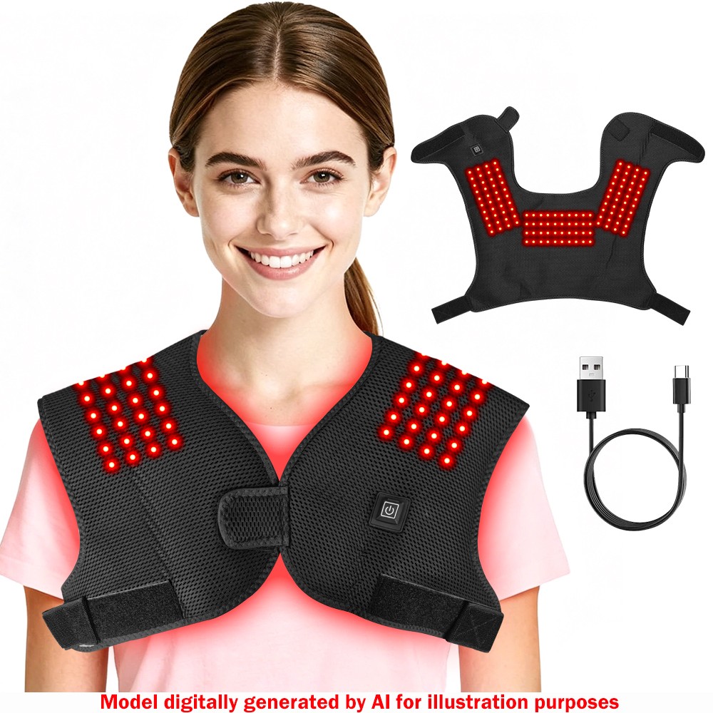 Near Infrared Red Light Therapy Shawl Device for Shoulder & Back Pain Relief US
