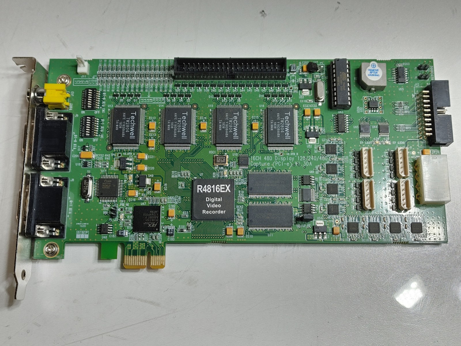 Techwell TW2804 / R4816EX 16-Channel PCI-E x 1 CCTV DVR Board Capture Card