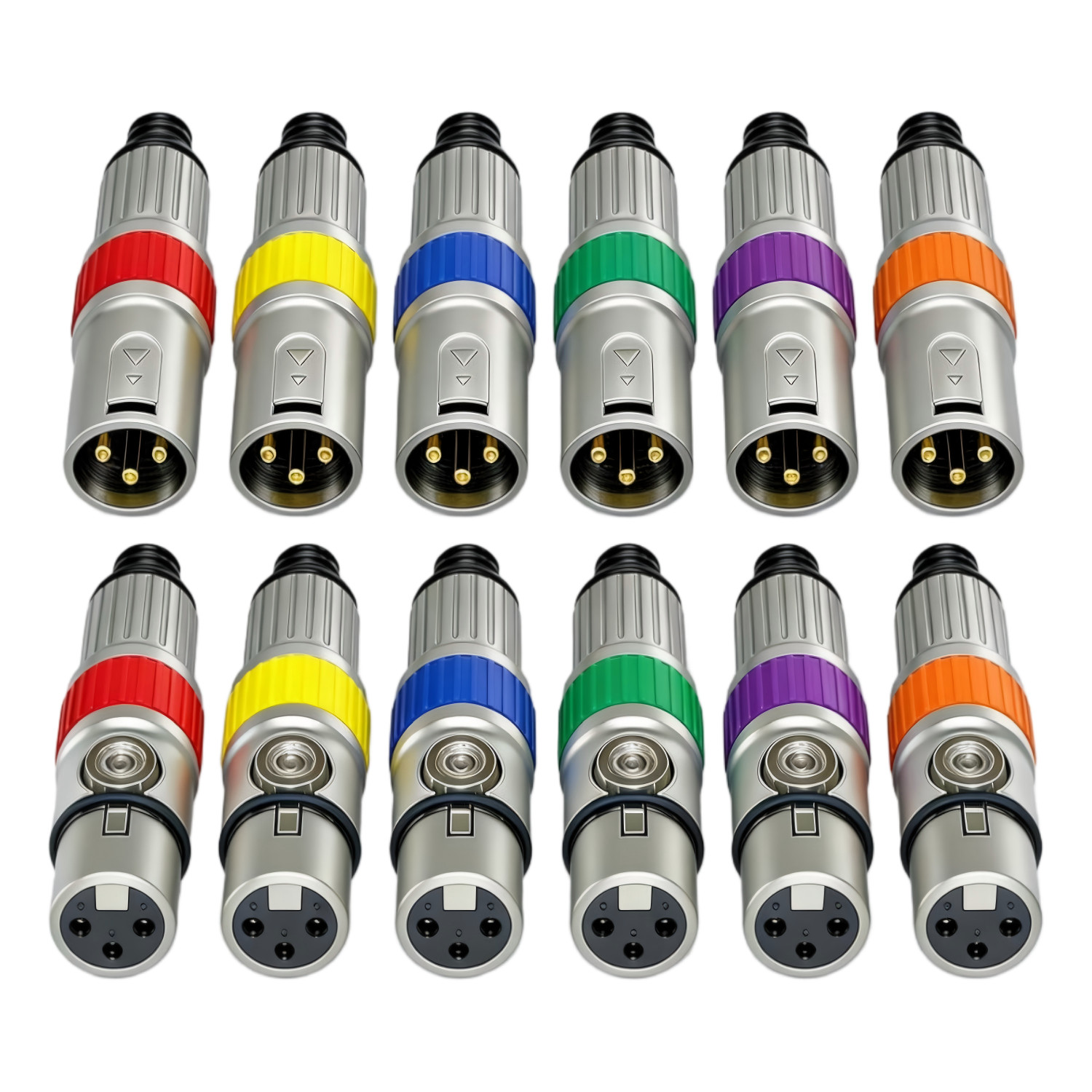 3Pin XLR Male Female Audio Connector Color Ring Mic Cable Plug for Microphone Mi