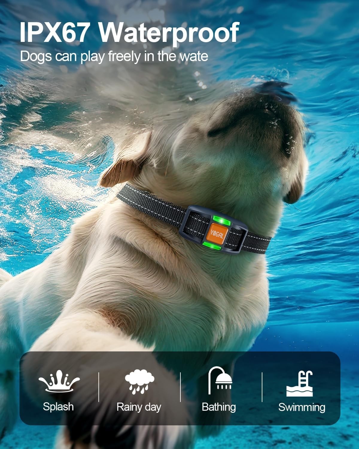 Electronic Dog Shock Collar for Large, Medium, Small Dogs - Adjustable & Durable