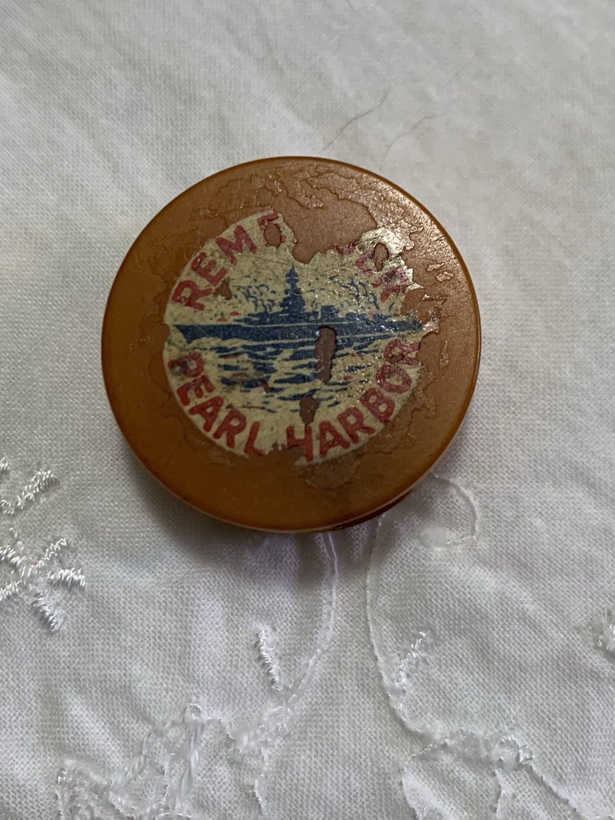 Vintage “Remember Pearl Harbor” Bakelite Pencil Sharpener