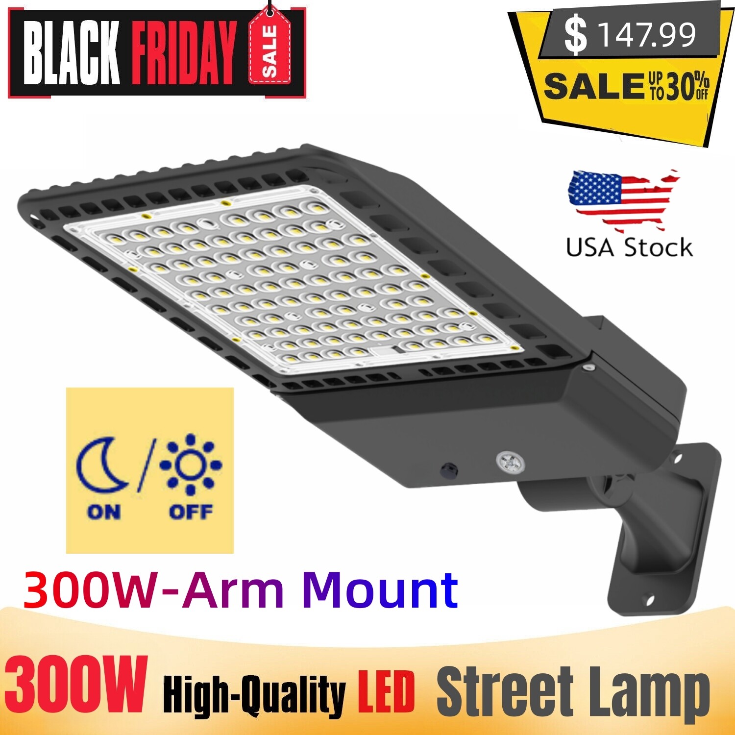 LED Parking Lot Light 300Watt Module Street Pole fixture Shoebox Area Lights US