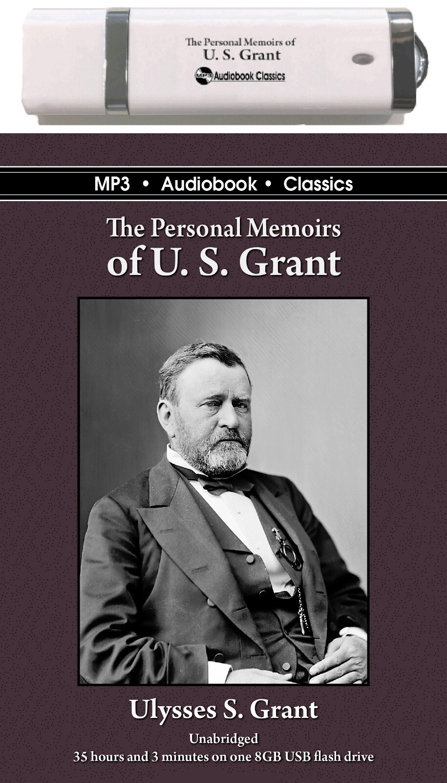The Personal Memoirs of U.S. Grant - MP3 Audiobook on USB drive in DVD case