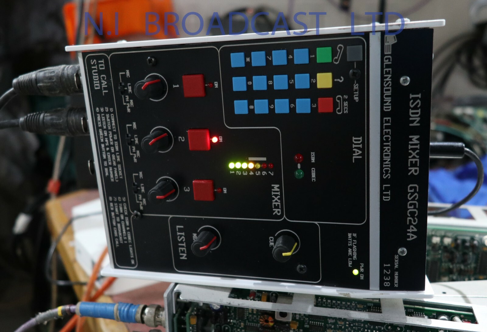 1X Glensound GSGC24a 3 channel  ISDN mixer with + psu.  codec G722 G711