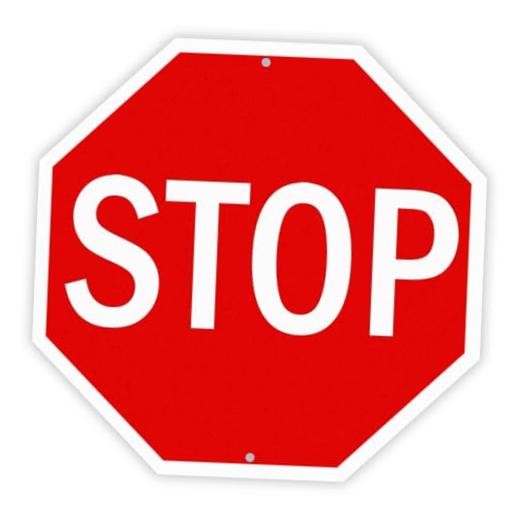 12 x 12 Inches Stop Sign Street Slow Warning Reflective Signs Octagon Rust