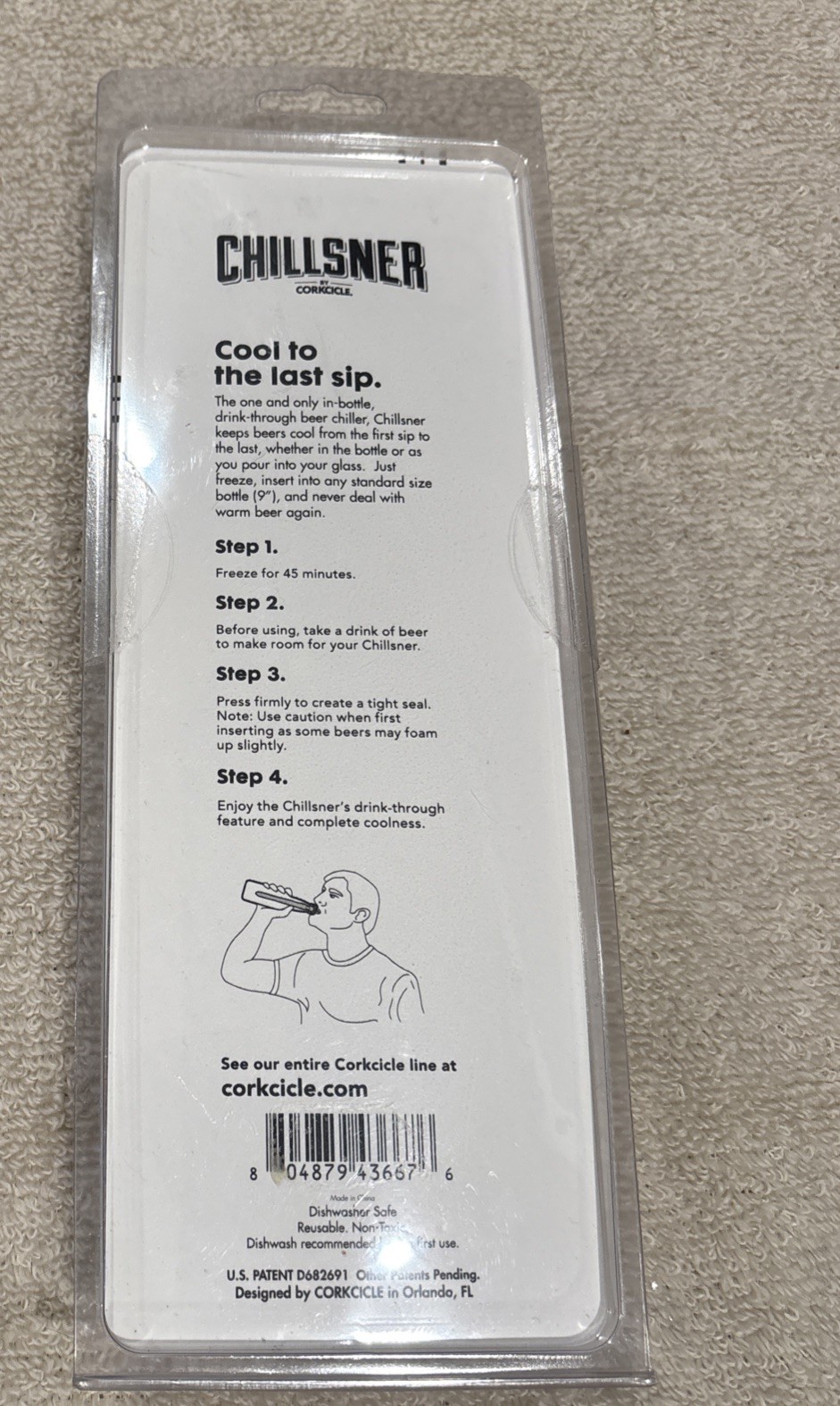 CHILLSNER By Corkcicle ~ COOL TO THE LAST SIP DRINK THRU