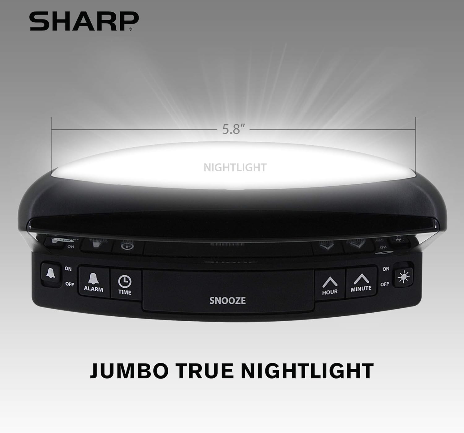 Sharp LED Digital Alarm Clock – Simple Operation - Easy to Black - Red Led