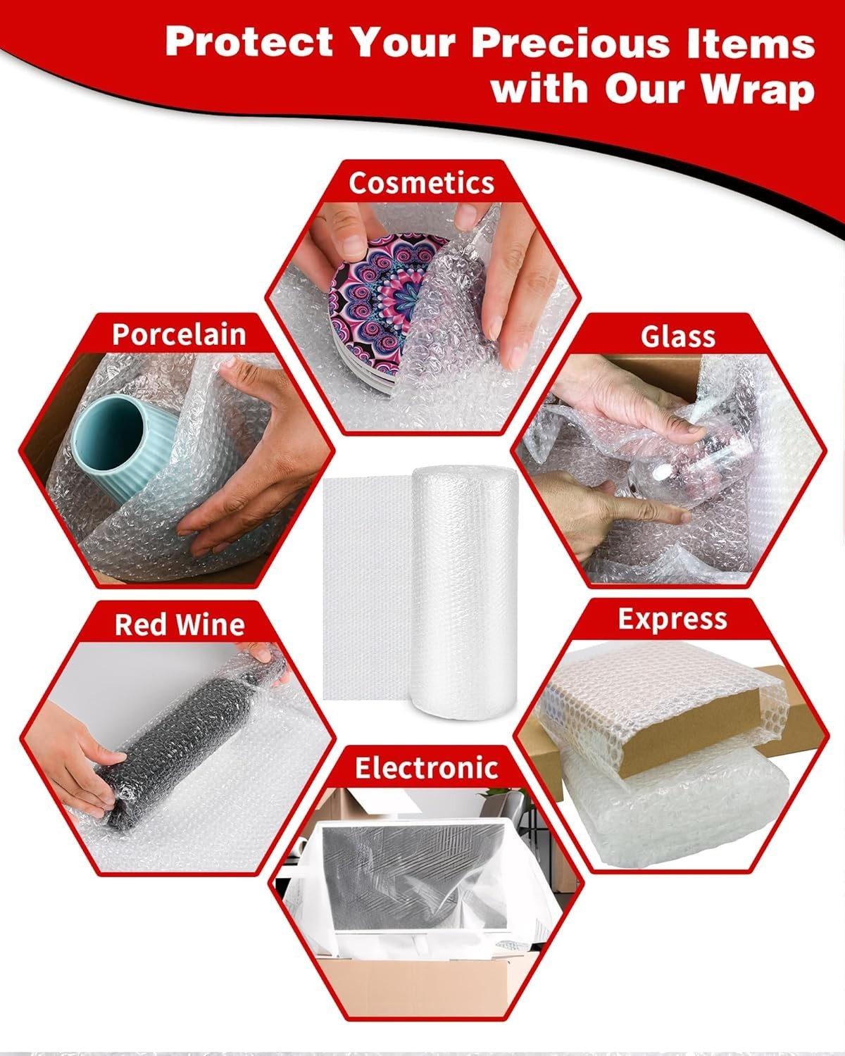 Durable Bubble Wrap Roll Set with Fragile Stickers - Ideal for Moving & Shipping