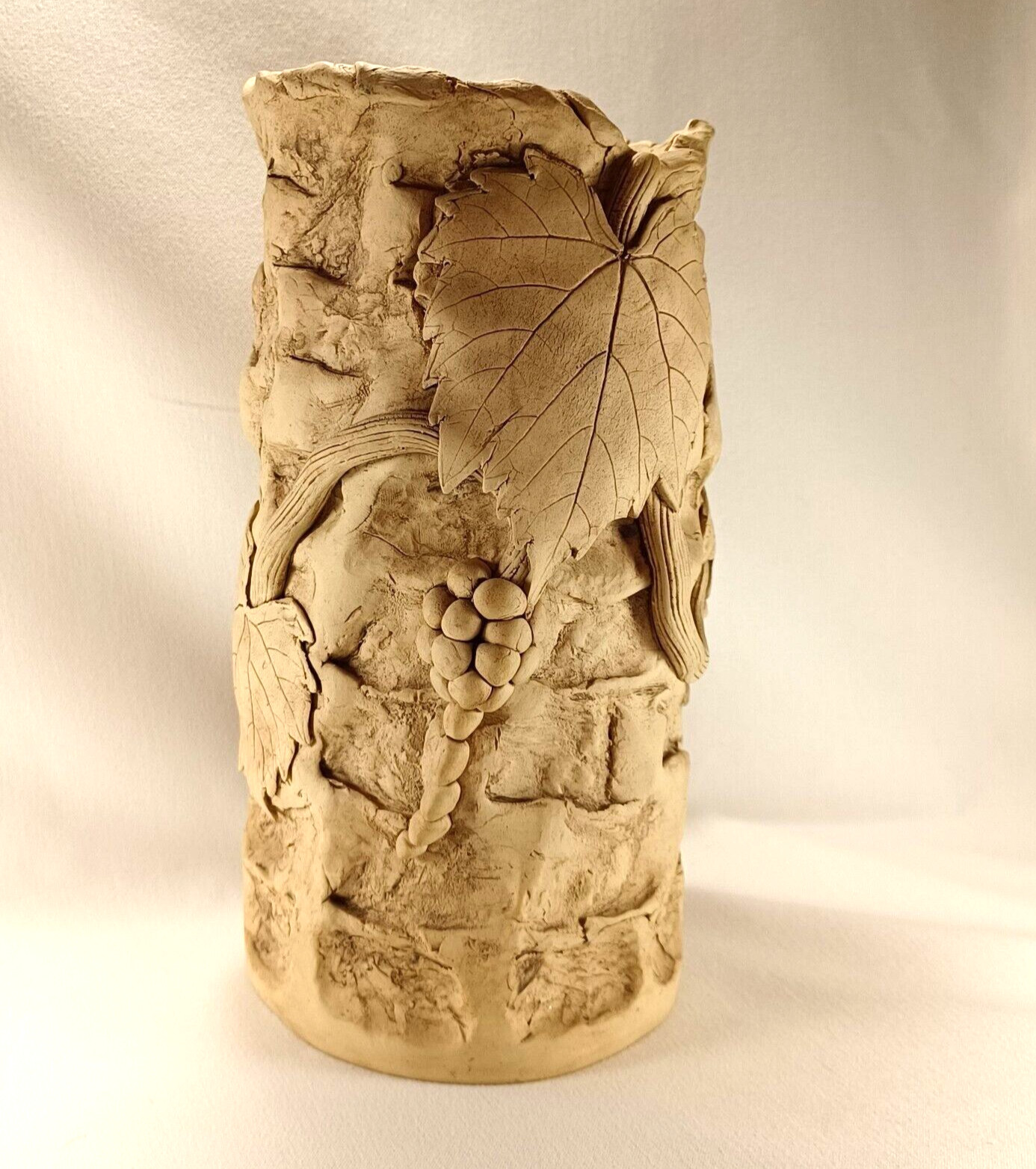 Studio Pottery Kingsville Wine Cooler Handmade Grapes Leaves Signed