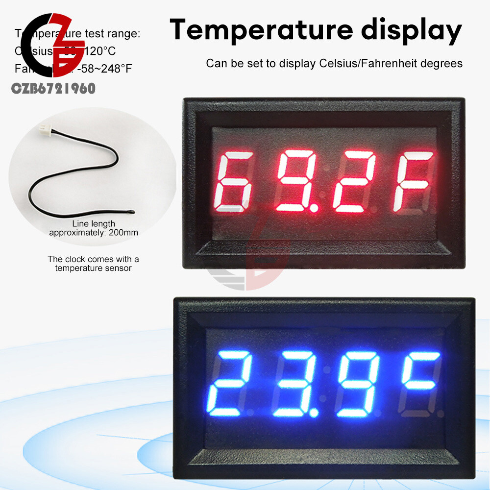 3 in 1 Car Electronic Meter Thermometer Digital Display Voltmeter led car clock
