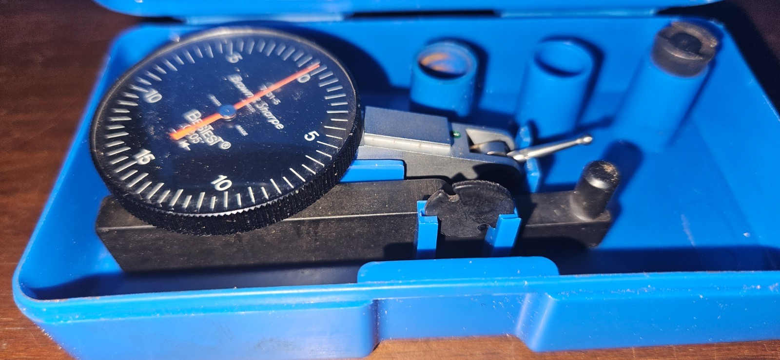 Brown & Sharpe 7031-5 Dial Test Indicator Swiss Made with Case and Original Box