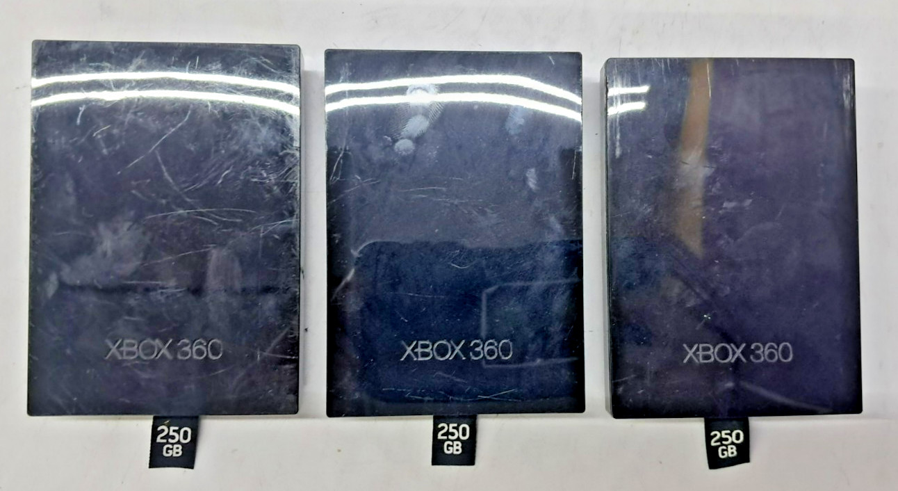 Official Microsoft Xbox 360 Slim 250GB Hard Drive lot of 3