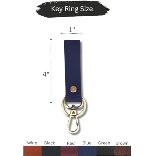 Genuine Leather Keychain with Belt Loop - Key Brown Leather Keychain Key Holder