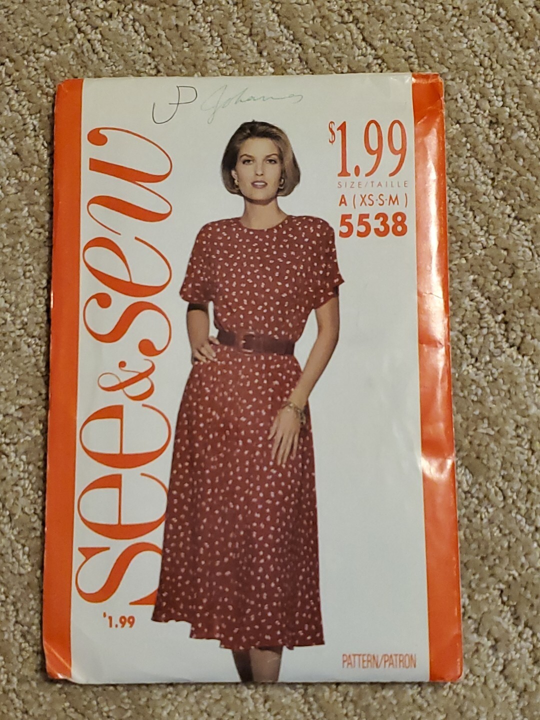 Butterick See & Sew 5538 Misses Dress Pattern - Size A XS-S-M FF