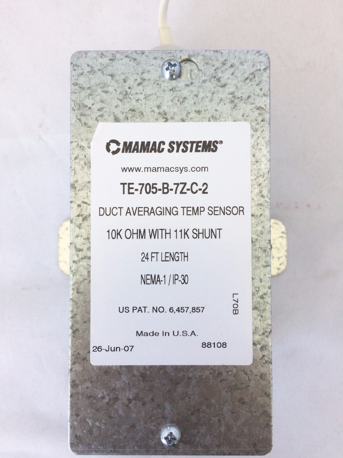 Mamac Systems TE-705-B-7Z-C-2 Duct Averaging Temp Sensor
