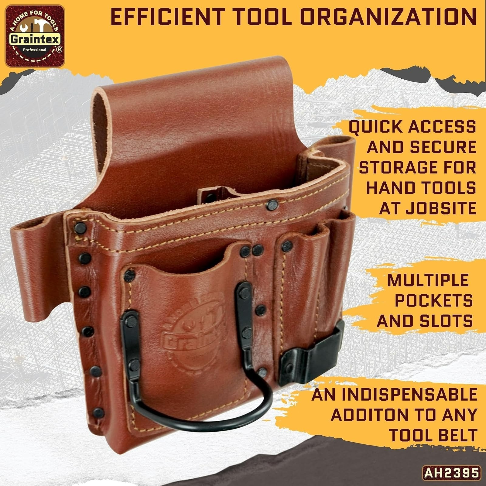 Graintex Ambassador Multi Tool Pouch - Leather Tool Belt for Professionals