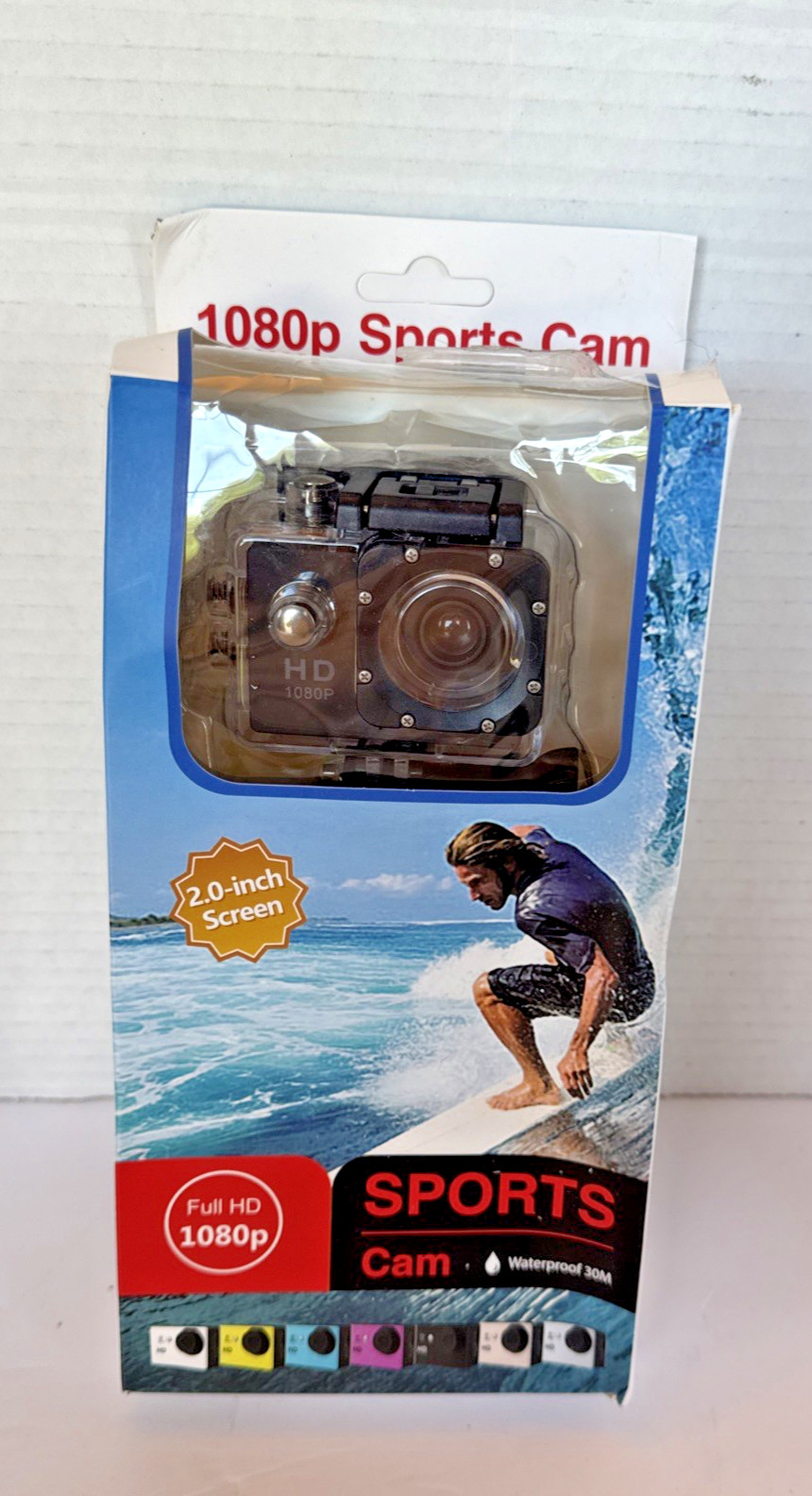 Sports Cam 1080P Waterproof 30M Action Full HD 2.0 Inch Screen Camera - Open Box
