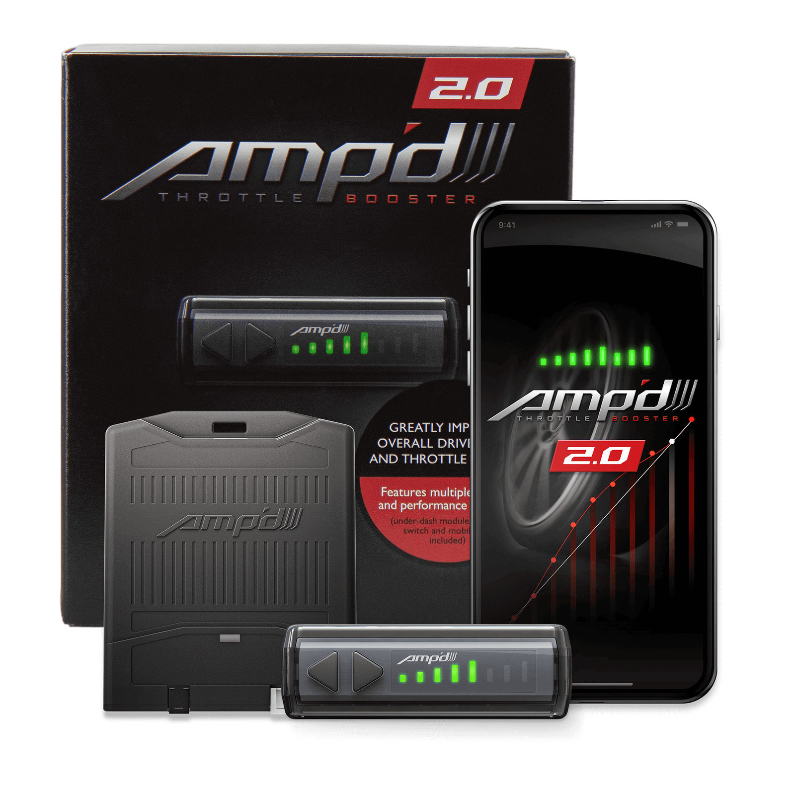 Amp'D 38862-2 Throttle Booster 2.0 with Bluetooth Switch