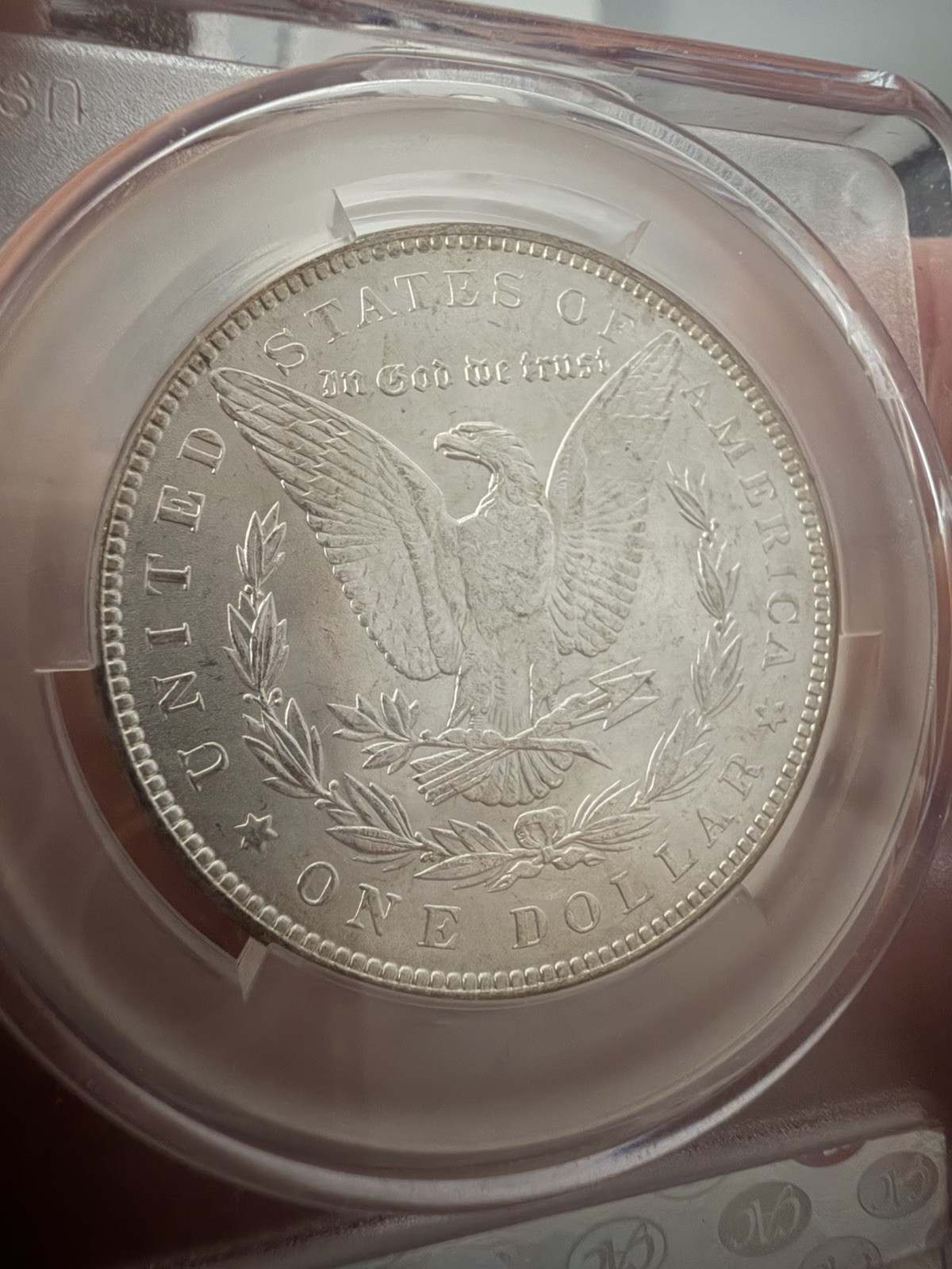 1888 Morgan Silver Dollar CAC MS62 Better Date - TraderBea Label