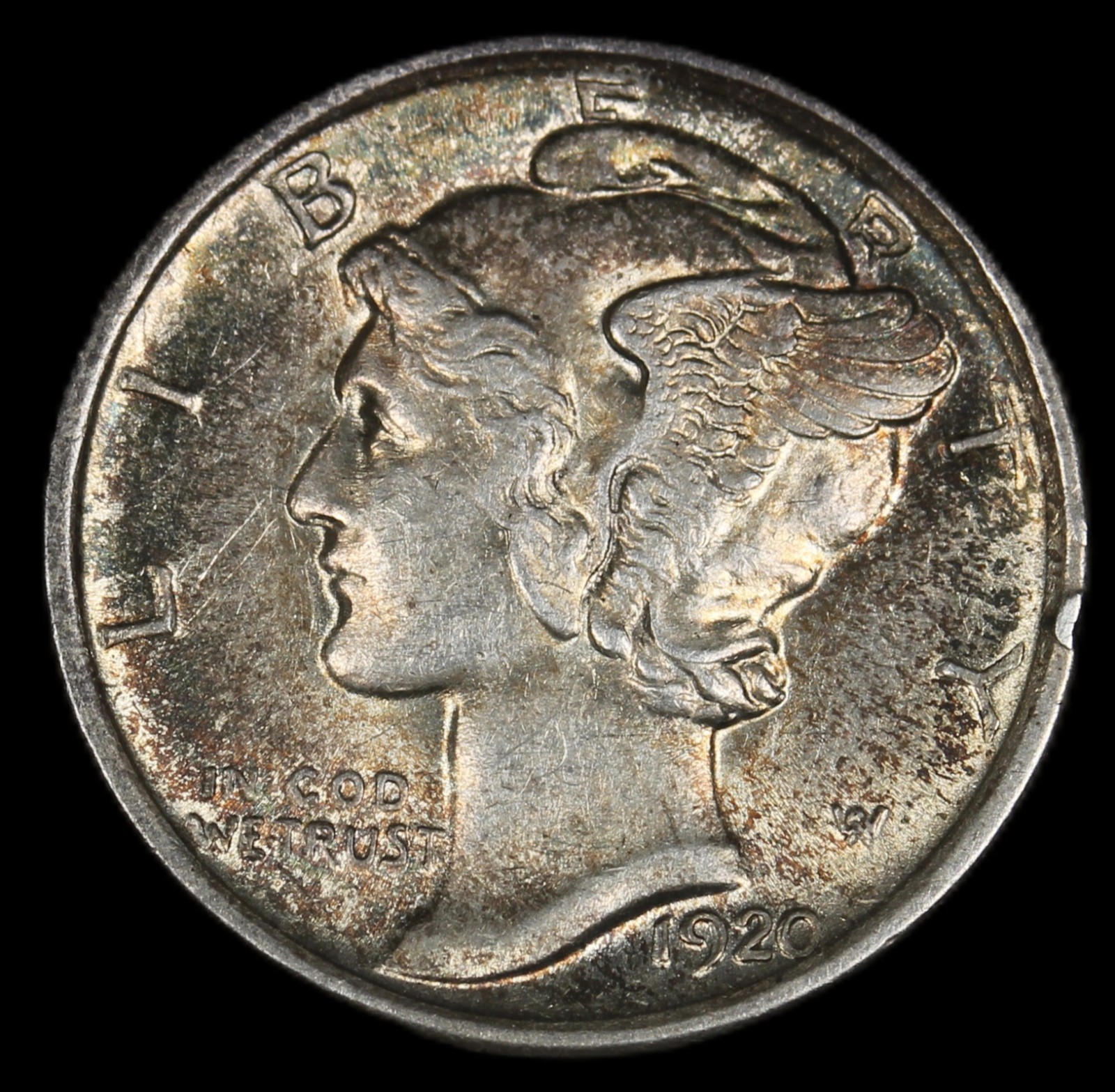1920 Mercury  Dime FB Nice Toning- Choice UNC- SMH-2417