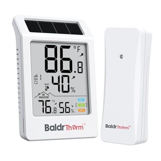 Digital Hygrometer Indoor Outdoor Thermometer,Wireless Temperature 1 Pack