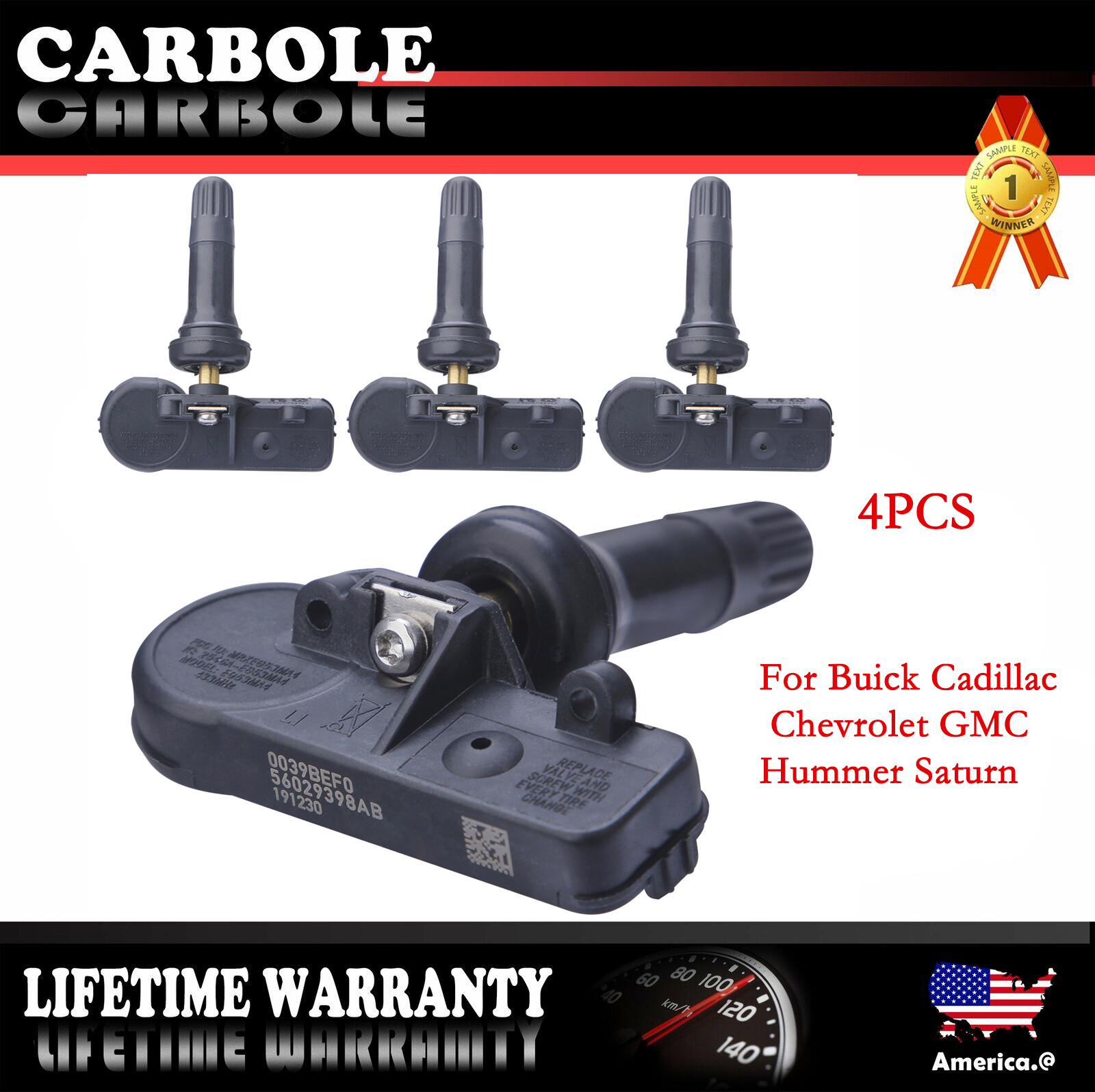 4PCS Tire Pressure Sensor TPMS For Buick Cadillac Chevrolet GMC Hummer Saturn