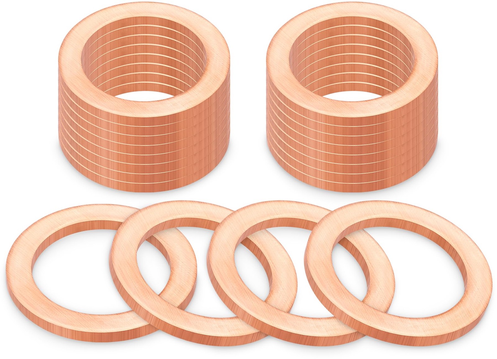 MEAJOO 20PCS M14 Copper Oil Drain Plug Gasket Crush 20 pcs, M14-007603-014106