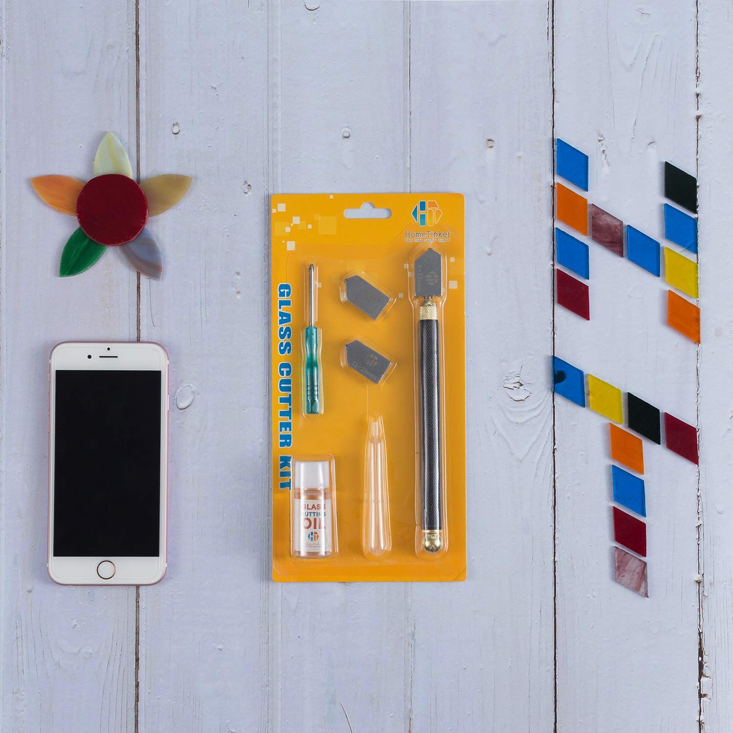 Glass Cutter Tool with Automatic Oil Feed - 2mm-20mm, Ideal for Mirrors,...