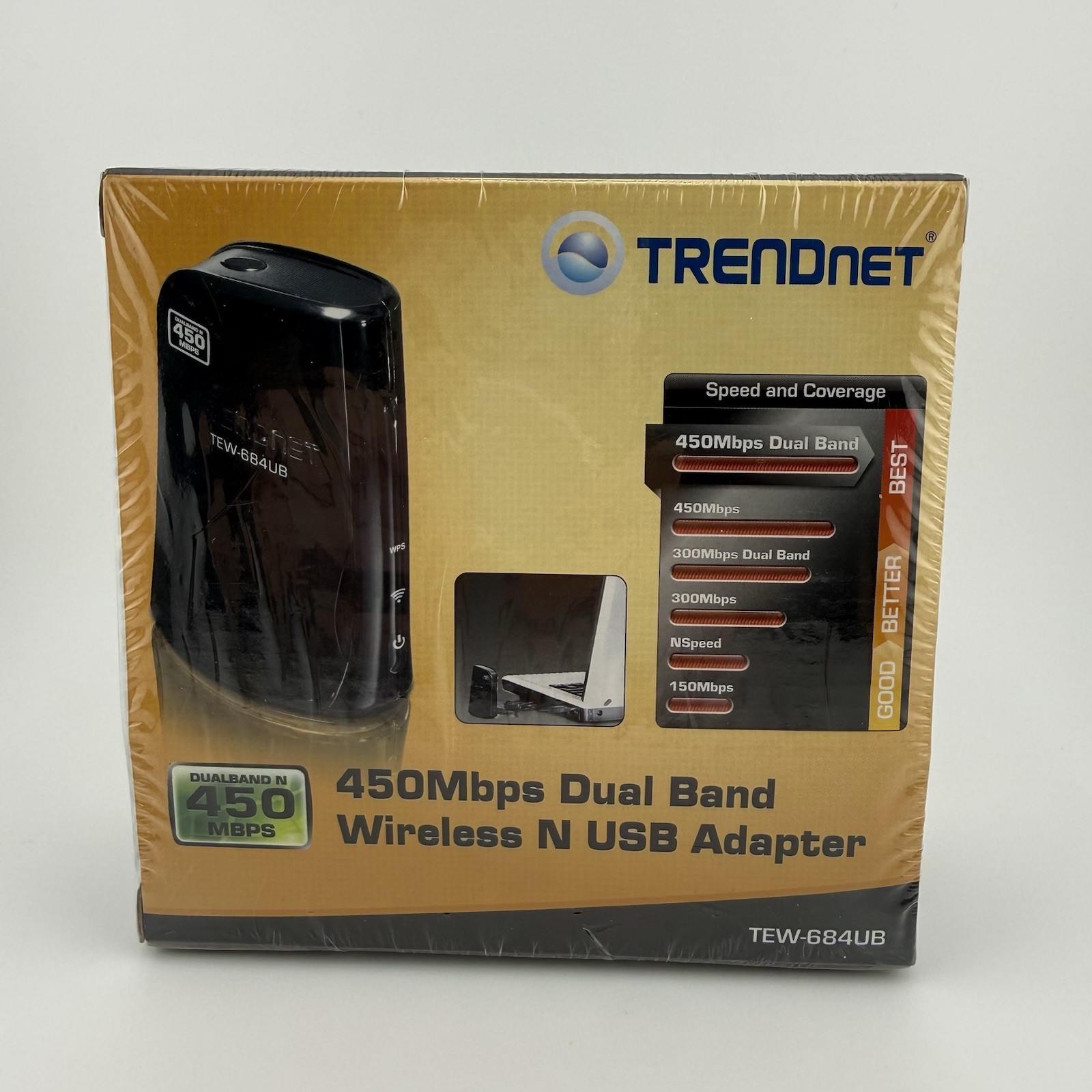Trendnet TEW-684UB 450MBPS Dual Band Wireless N USB Adapter New Sealed
