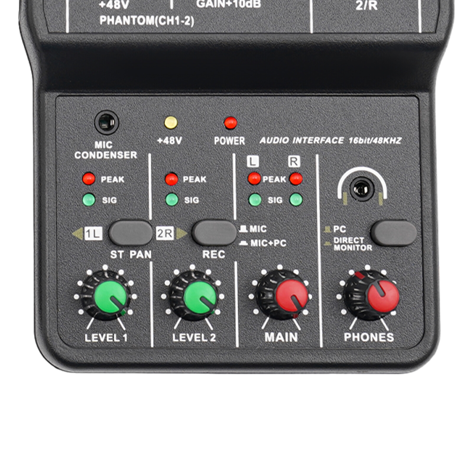 2 Channel Mixing Console Live Studio Audio DJ Mixer Sound Board USB Interface