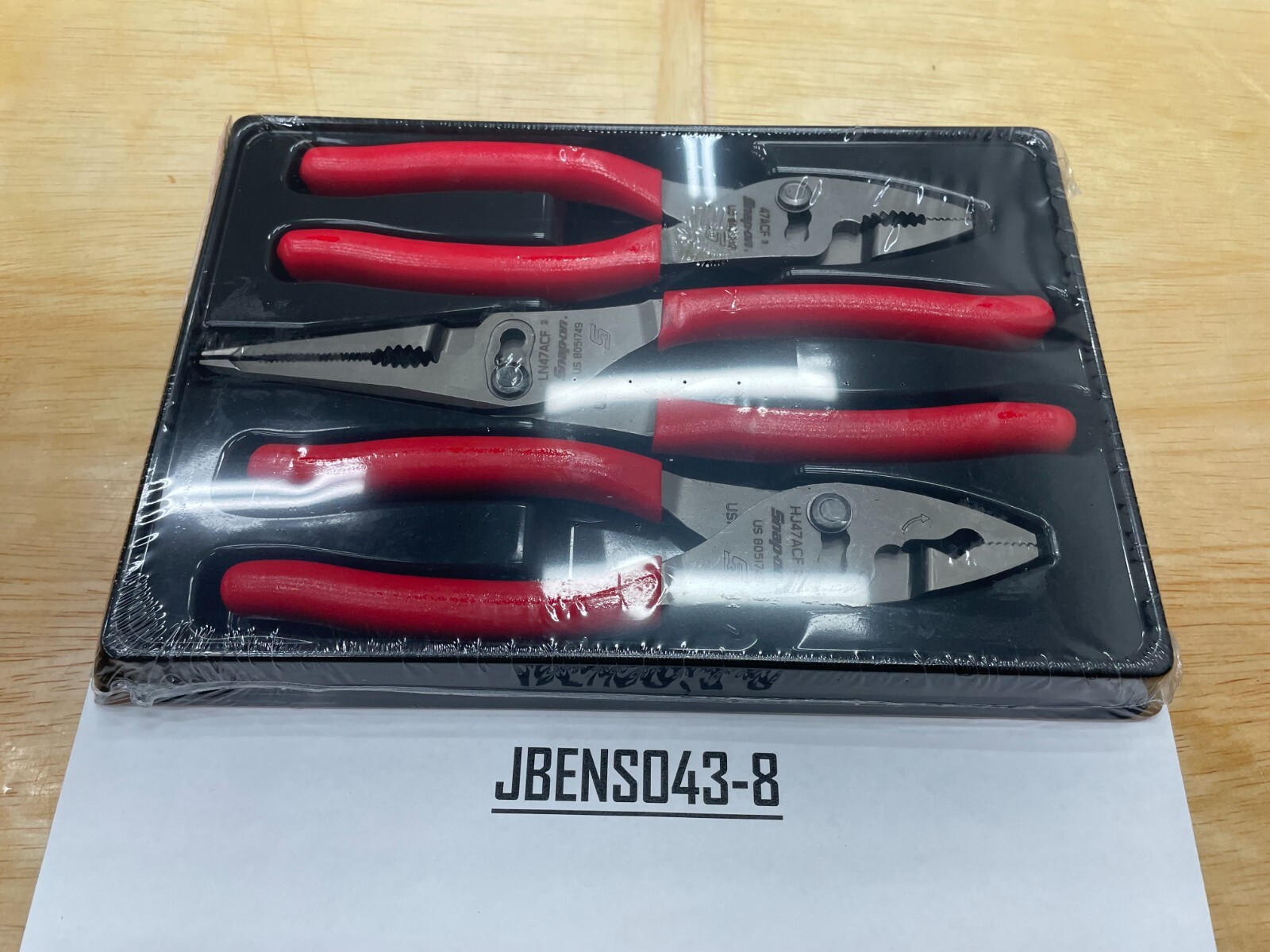 Snap-on Tools USA NEW RED 3pc Soft Grip Slip Joint Pliers Lot Set PL347ACF