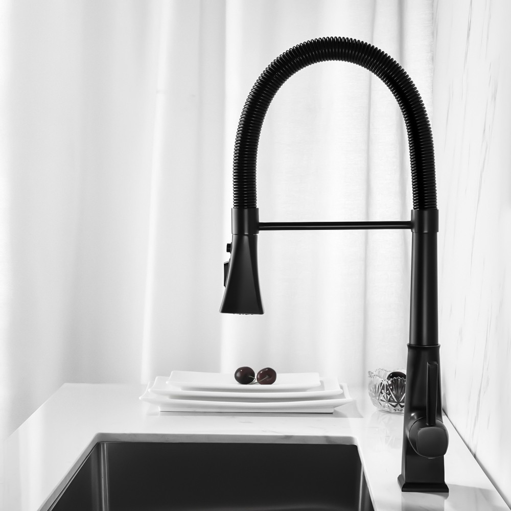 Kitchen Faucet with Pull Down Sprayer Single Handle High Arc Stainless Steel