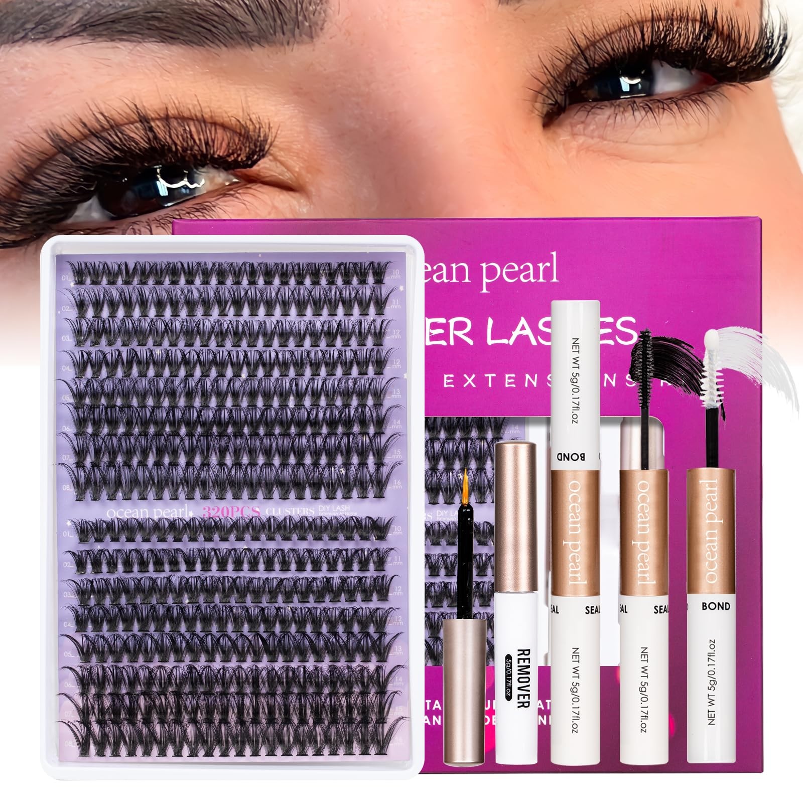 OCEAN PEARL 40D 320 count (Pack of 1), 320pcs 10-16mm Clusters Kit-40D+50D