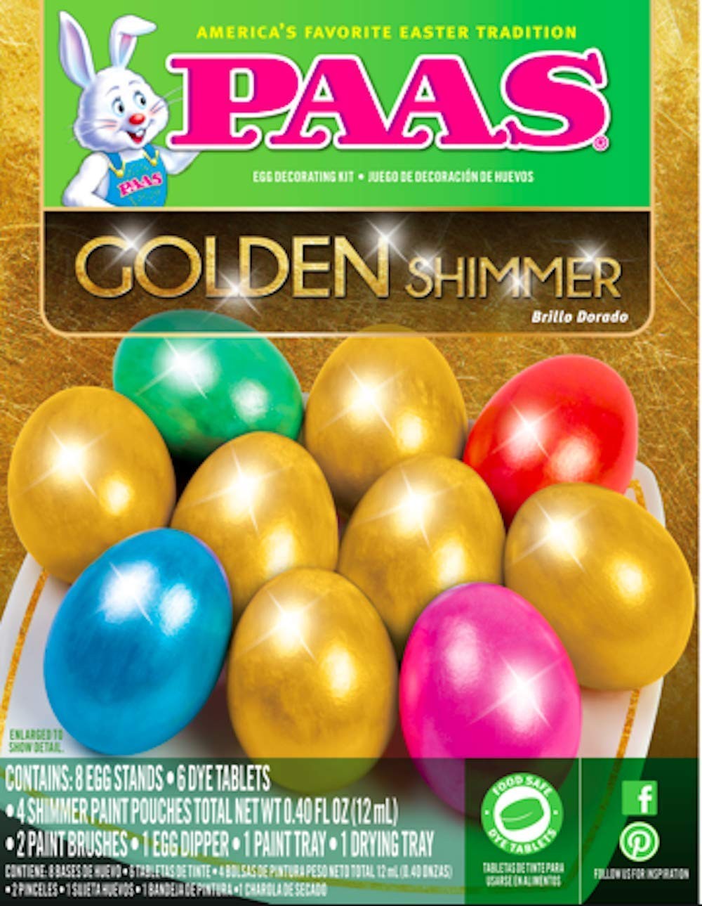 Golden Glimmer Shimmer Egg Decorating Craft Kit for Kids