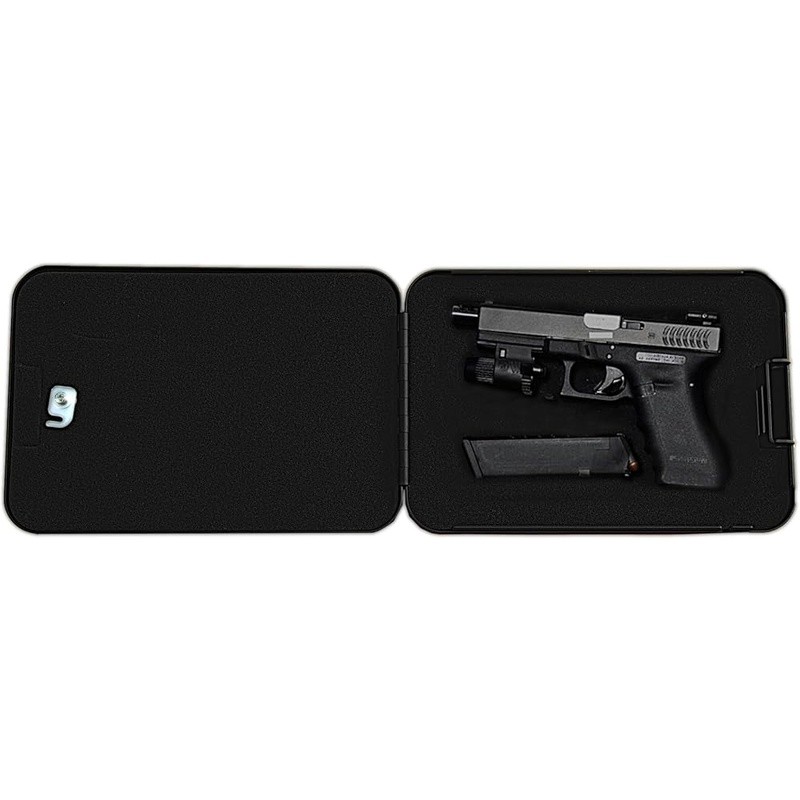 Portable Gun Safe Secure Storage Compact Lightweight Key Lock Mountable Safe New