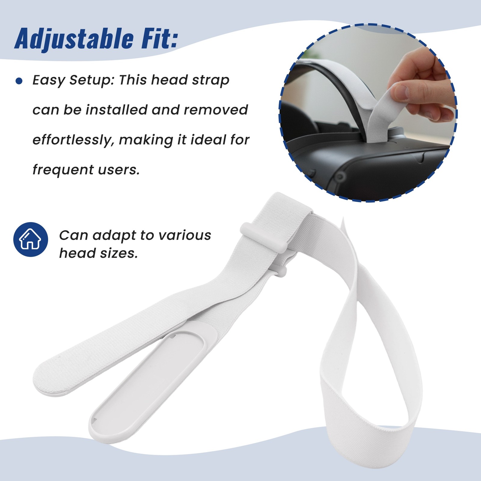 VR Head Strap for 2 Replacement Headband Soft Knitted Fabric for 2 A5S72634