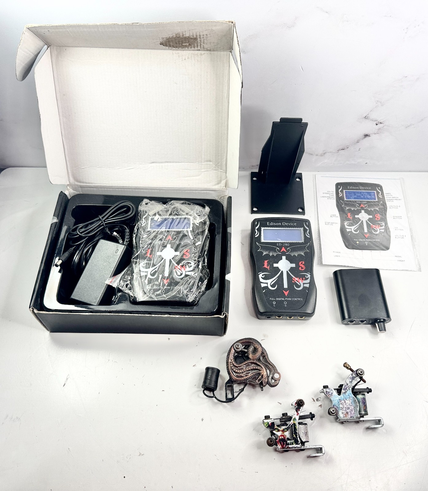 Dekaim Tattoo Gun Lot | Edison Device 280 Tattoo Power Supply | Tattoo Gun Lot