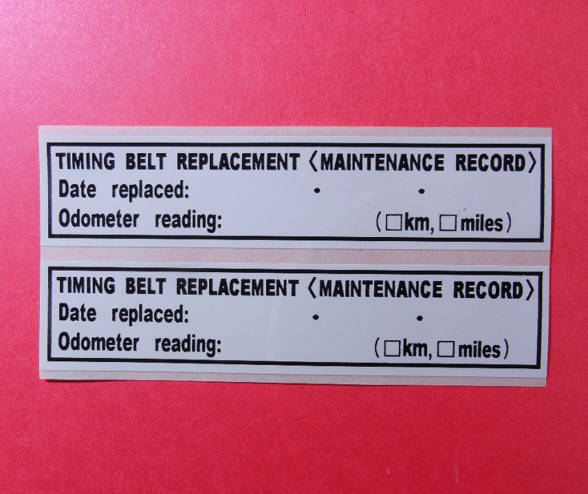 (Qty 4) TIMING BELT STICKERS REPLACEMENT LABEL NON-OEM TOYOTA LEXUS HONDA  ACURA