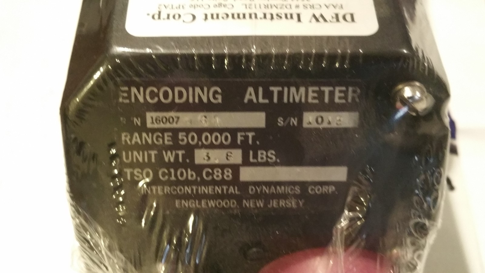 ENCODING ALTIMETER, 16007161, 518-16007-161, fresh 8130 1/15