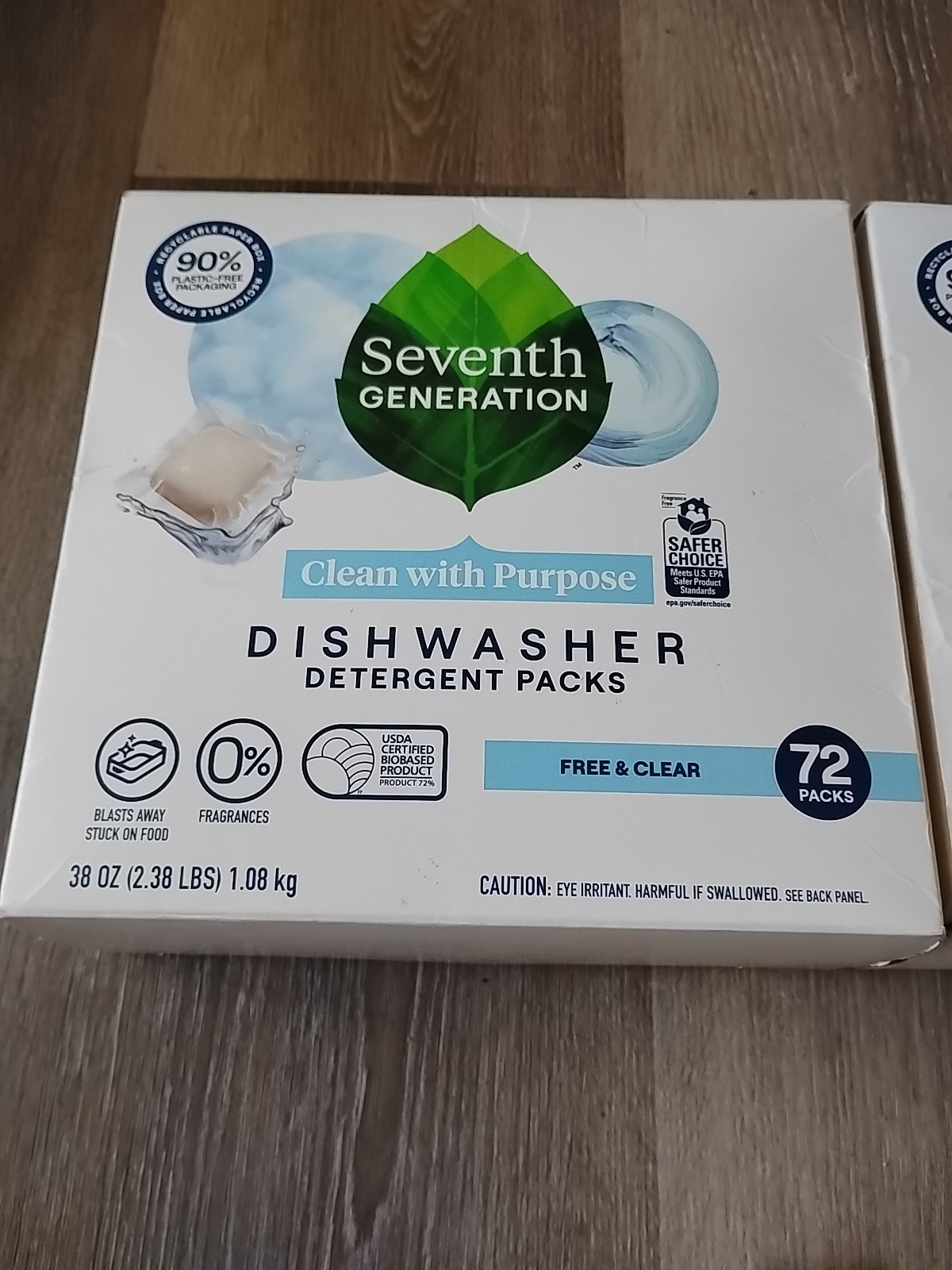 Seventh Generation Free Clear Dishwasher Detergent Packs 72 Count Sparkling C...