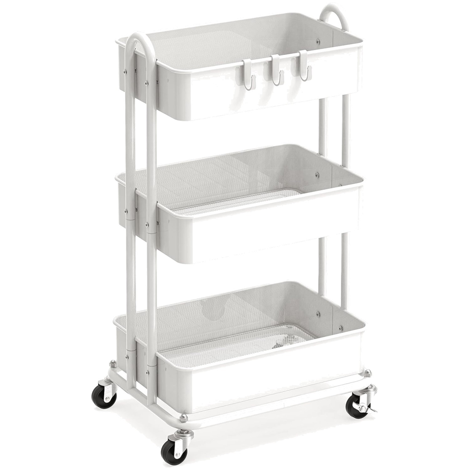 Metal Rolling Cart with Locking Wheels