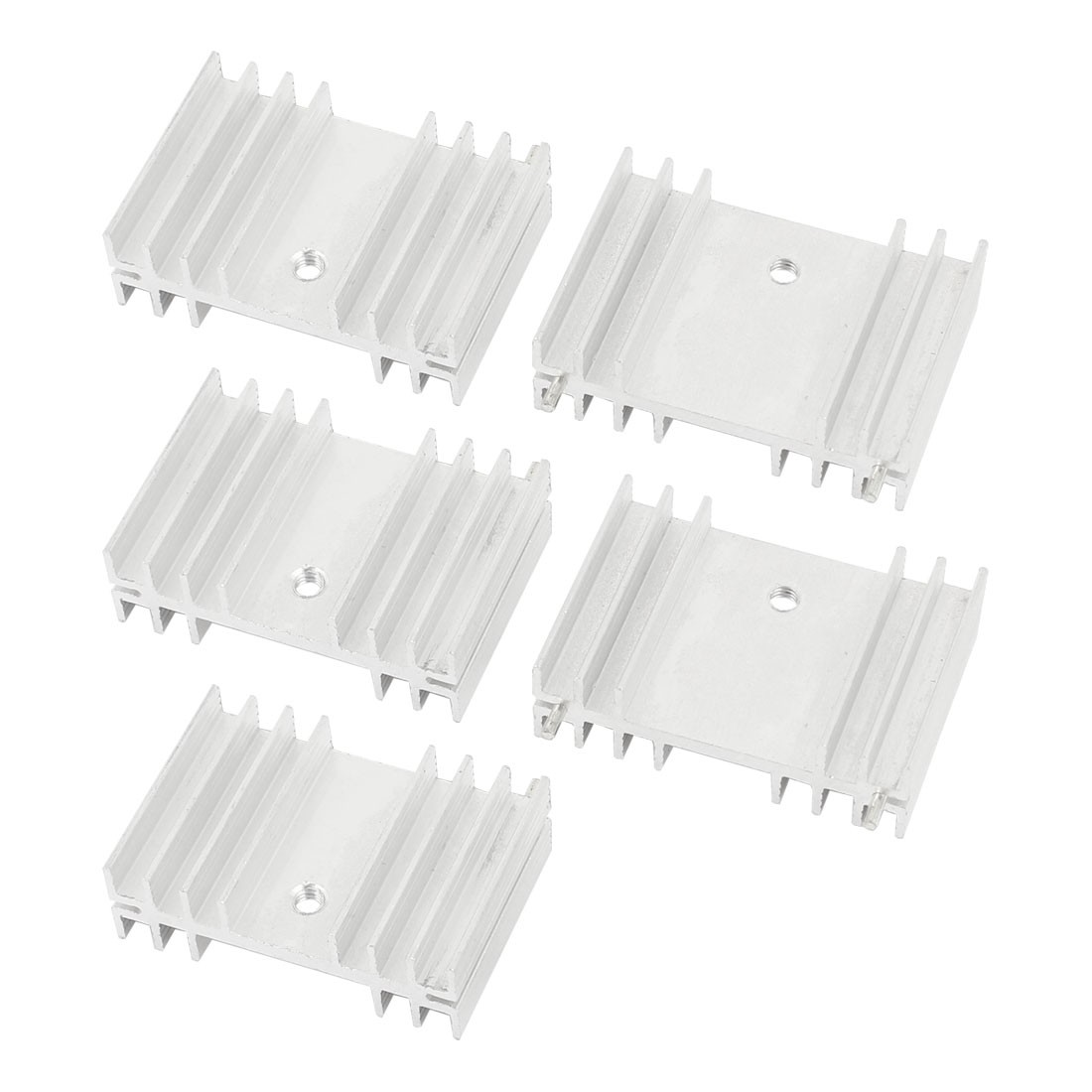 5 Pieces Silver Tone Aluminum Heat Sink 36x25x11mm for MOSFET Transistors
