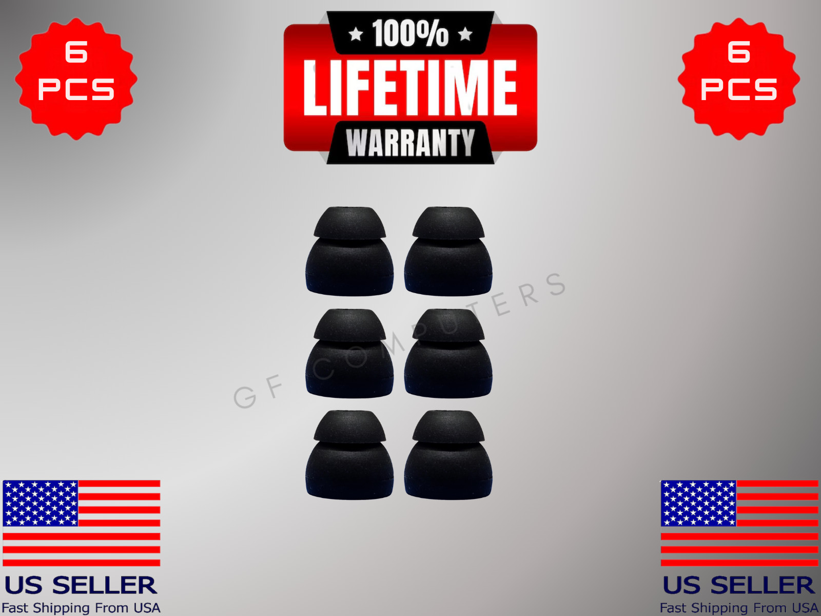 6 Silicone MED Double 2 Layer Tips Earbuds For Sony EX110AP