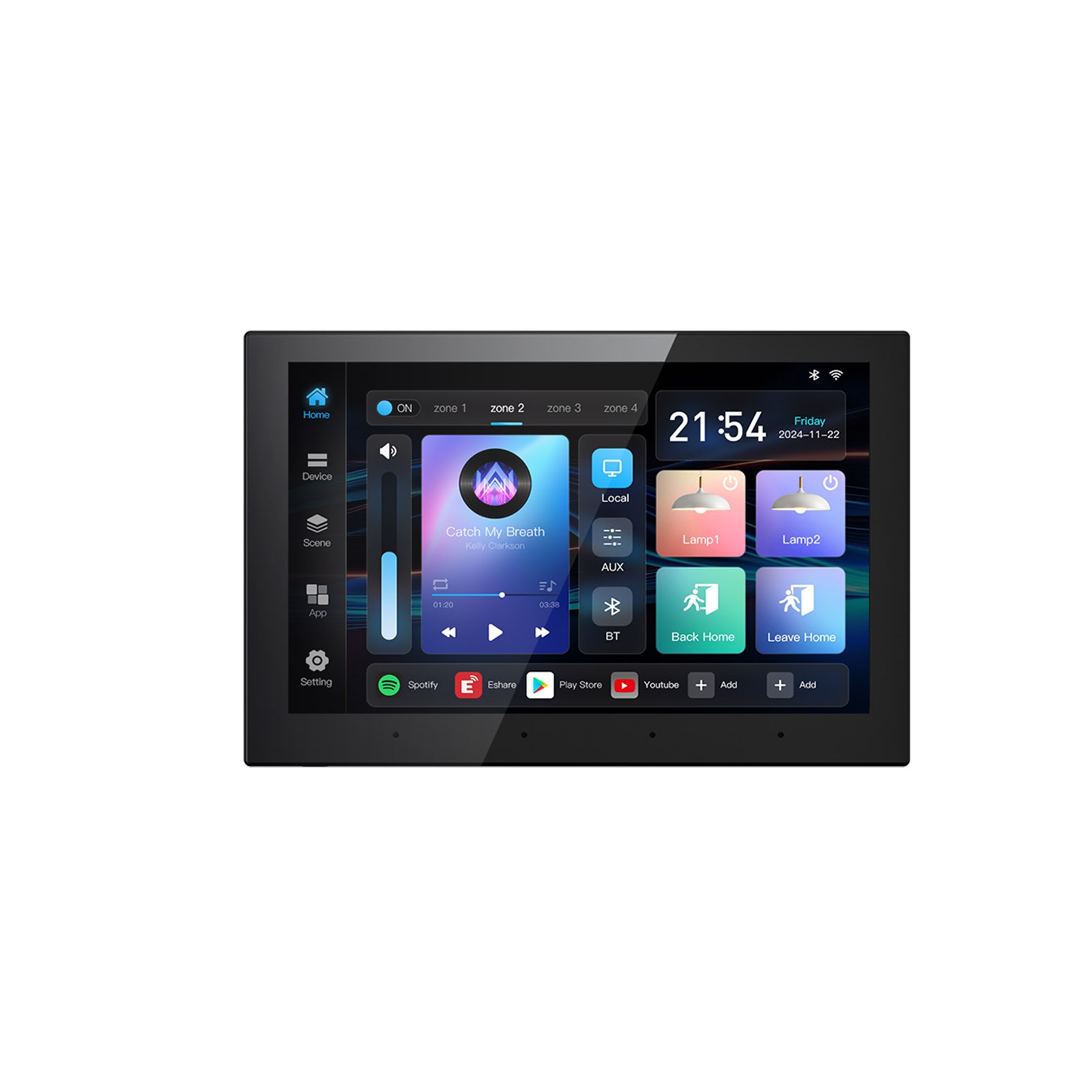 Smart Home Control Panel Wall Amplifier 8-inch Screen Background Music