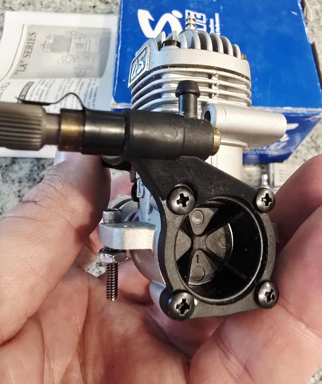 OS MAX 15 LA Nitro RC Engine Glow Motor 11532 & Muffler - Silver W/Extra Stuff