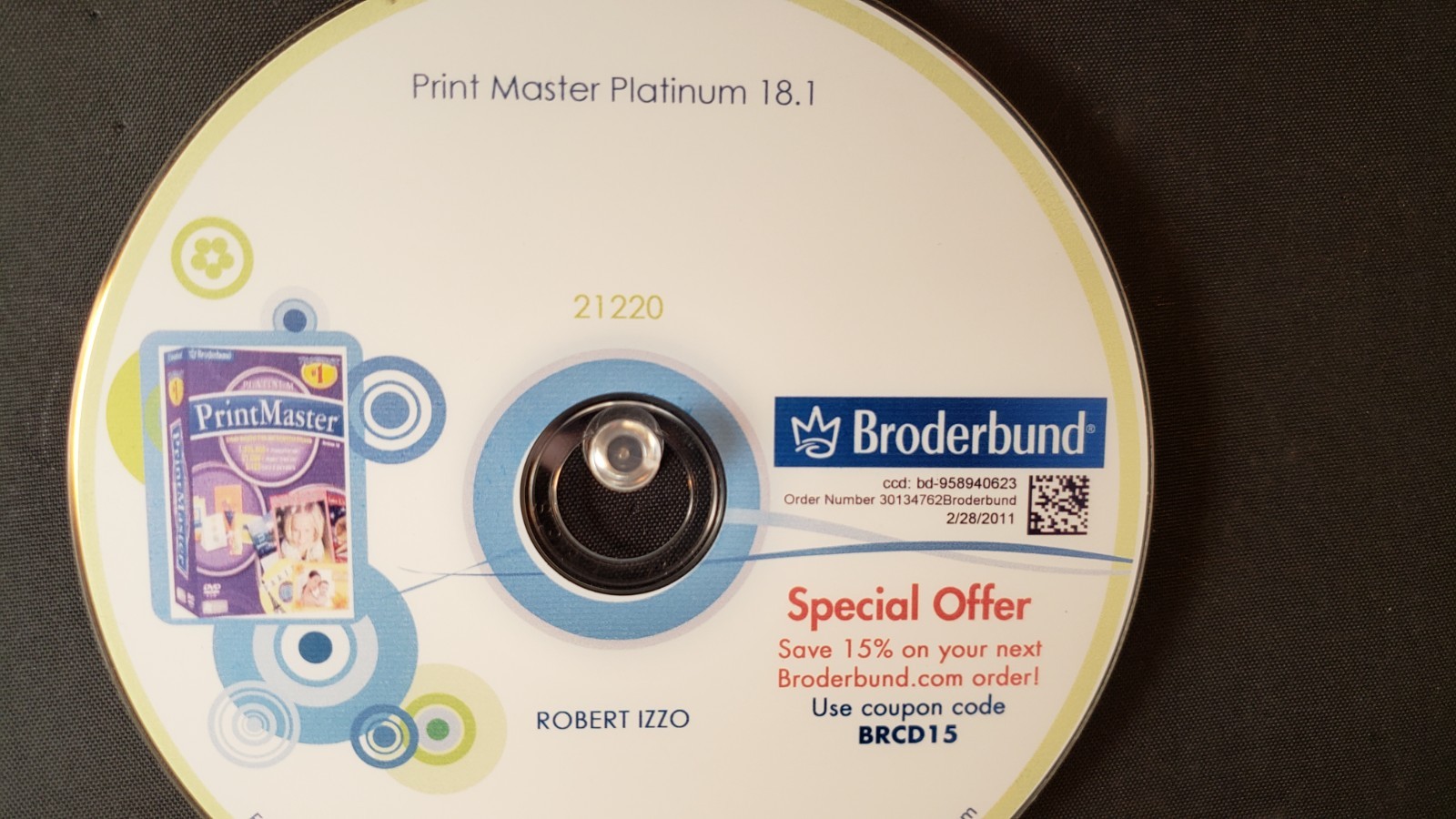 Vintage: "SPECIAL OFFER" PRINT MASTER PLATINUM 18.1 Disk PC COMPUTER SOFTWARE