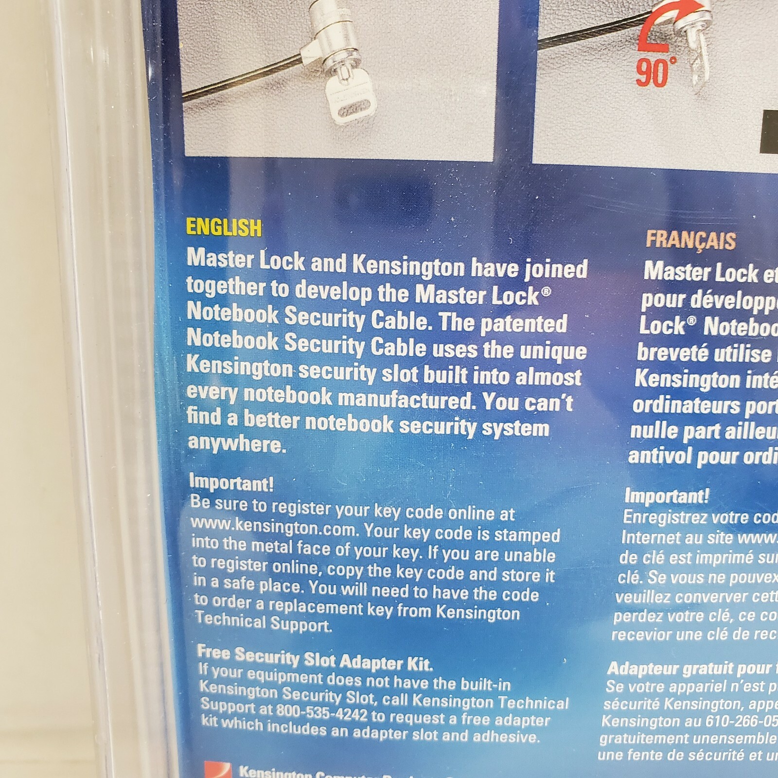 Master Lock Kensington Universal Notebook Security Cable Lock Computer #64030