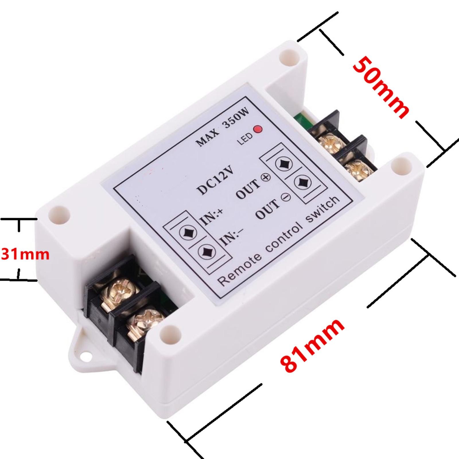 H12V DC 40A 350W RF Wireless Remote Control Receiver With 433mhz Remote Control