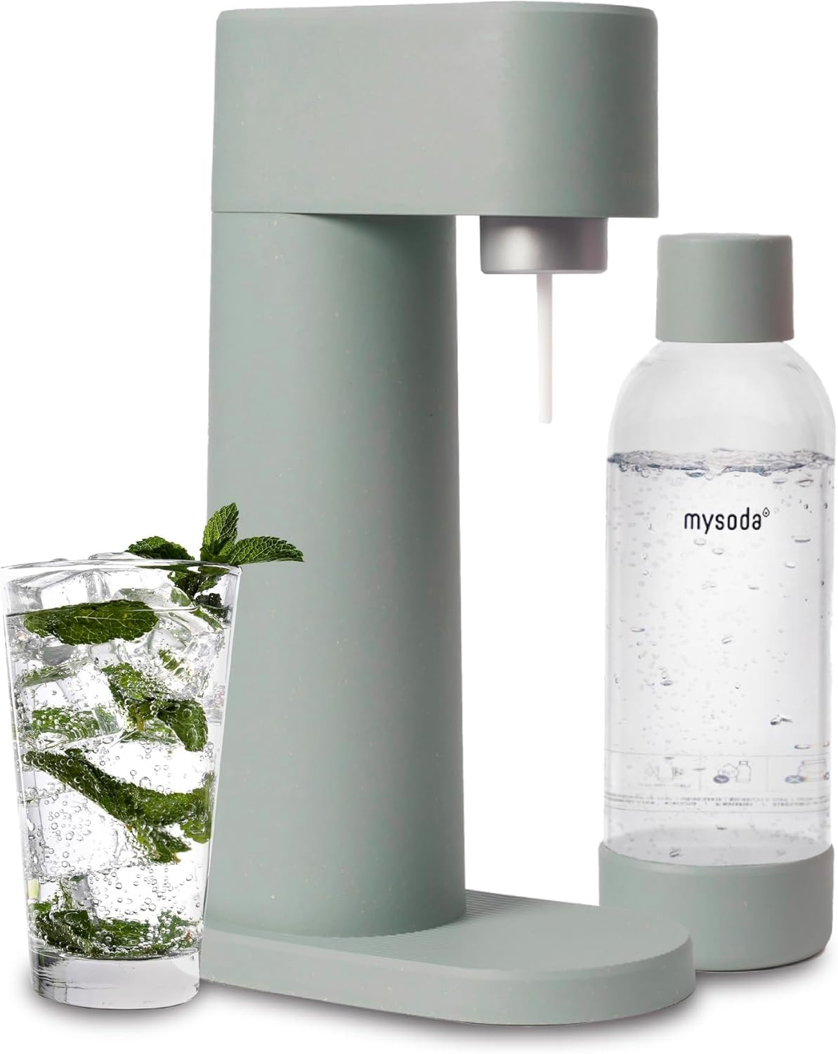 Maquina de agua con gas de madera renovable silenciosa color verde salvia hoy s