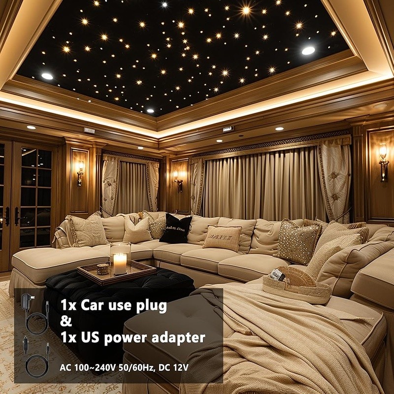 Starlight Headliner Kit 550pcs Bluetooth APP Remote Control Fiber Optic Light US